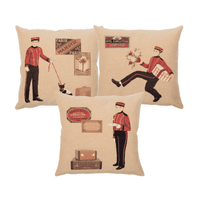 Set of Bellboy Tapestry Cushions with Feather Filler - 46x46cm - Save £60