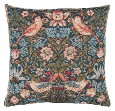 Strawberry Thief Cushion with Feather Filler - 33x33cm (13"x13")