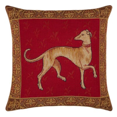 Cluny Greyhound Cushion with Feather Filler - 33x33cm (13"x13")