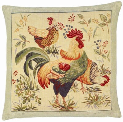 Country Hens I Tapestry Cushion - 46x46cm (18"x18") - Last Piece Remaining!