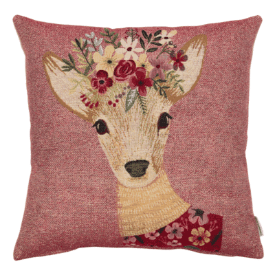 Daisy Deer Woven Cushion - 42x42cm (17"x17")