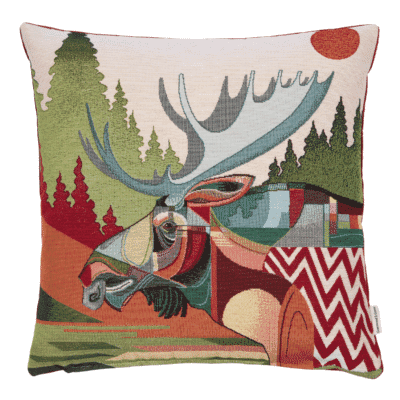 Mountain Moose Woven Cushion - 42x42cm (17"x17")