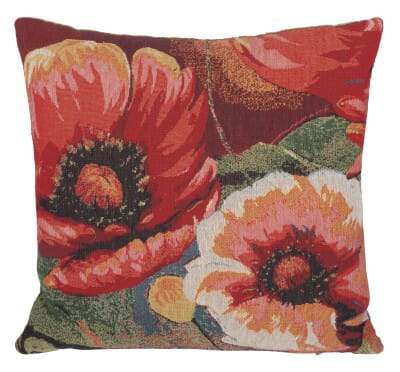 Red Poppies Tapestry Cushion - 43x43cm (17"x17")
