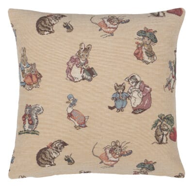 Peter Rabbit & Friends Cushion with Feather Filler - 33x33cm (13"x13")