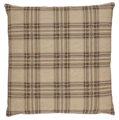 Beige Tartan Tapestry Cushion - 46x46cm (18"x18") - Last Piece Remaining