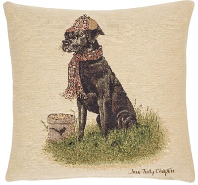 Sir Lancelot Labrador Cushion with Feather Filler - 33x33cm (13"x13")