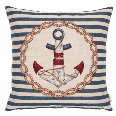 Nautical Anchor Woven Cushion - 42x42cm (17"x17")