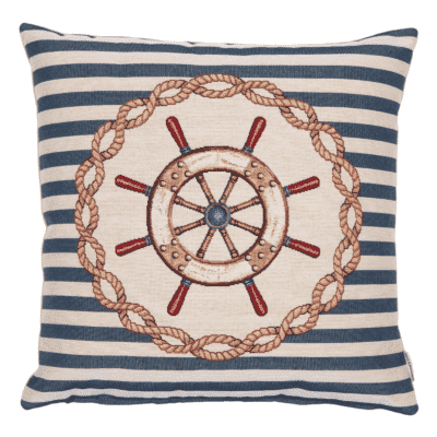 Nautical Wheel Woven Cushion - 42x42cm (17"x17")