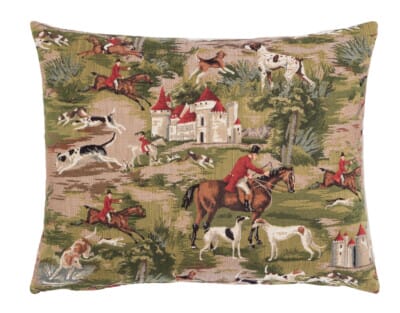 Horses & Hounds Tapestry Cushion - 33x46cm (15"x18")