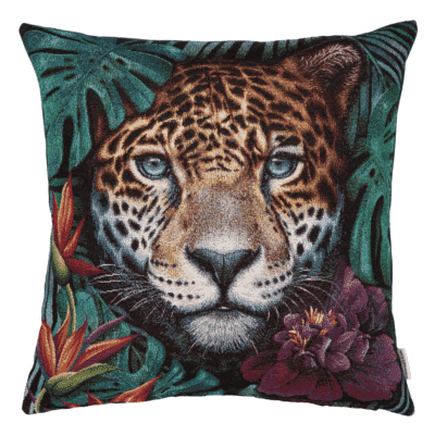 Majestic Leopard Woven Cushion - 42x42cm (17"x17")