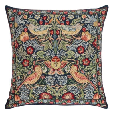 Strawberry Thief Blue Tapestry Cushion - 55 x 55cm