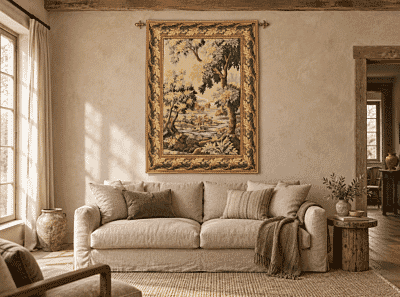 Verdure Clairmarais Loom Woven Tapestry - 236 x 186 cm (7'9" x 6'1") - Requires Rod Size 5 - Last Piece Remaining!