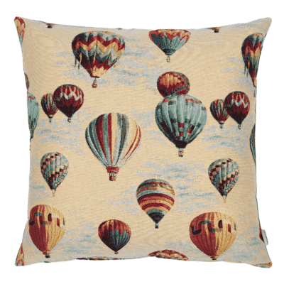 Hot Air Balloons Woven Cushion with Fibre Filler - 55x55cm (22"x22")
