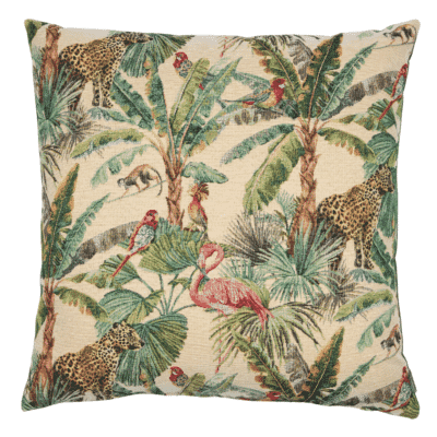 Tropical Jungle Woven Cushion with Fibre Filler - 55x55cm (22"x22")