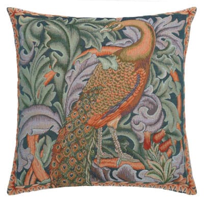 Morris Peacock Left Regular Cushion with filler - 46x46cm (18"x18")