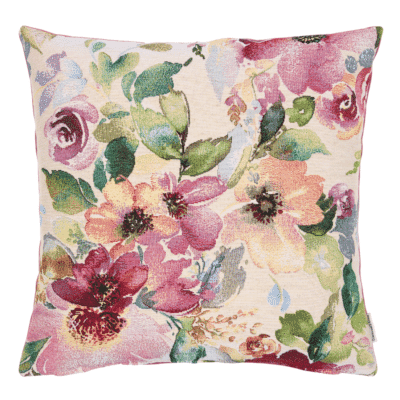 Meadow Blooms Cream Woven Cushion - 42x42cm (17"x17")