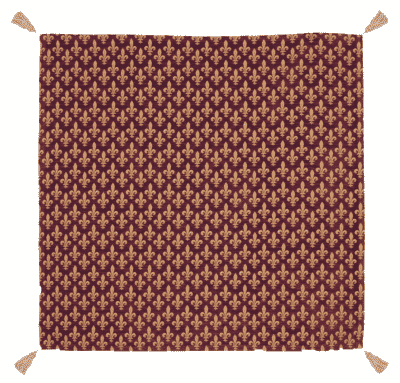 Fleur de Lys Red Tapestry Throw - 140 x 140cm (55" x 55")