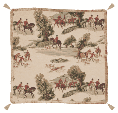English Hunt Tapestry Throw - 92 x 92cm (36" x 36")
