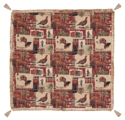 Beagle - Red Tartan Tapestry Throw - 92 x 92cm (36" x 36")