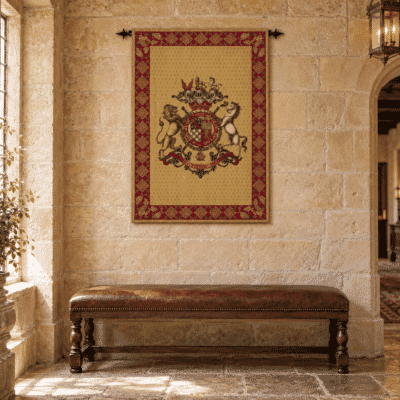 Armorial Coat of Arms Loom Woven Tapestry - 135 x 93 cm (4'5" x 3'1") - Requires Rod Size 2