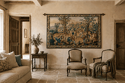 Les Moissonneurs Handwoven Tapestry - 167 x 250 cm (5'6" x 8'2") - Requires Rod Size 6