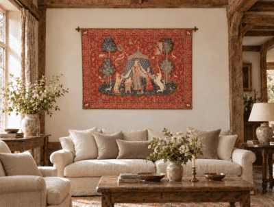 Lady with Unicorn - Tent Loom Woven Tapestry - 3 Sizes Available