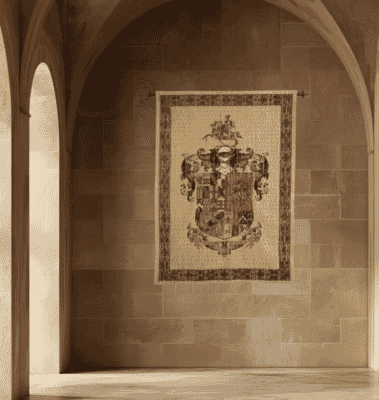 A Knight's Coat of Arms Tapestry - 186 x 135 cm (6'1" x 4'5") - Requires Rod Size 4