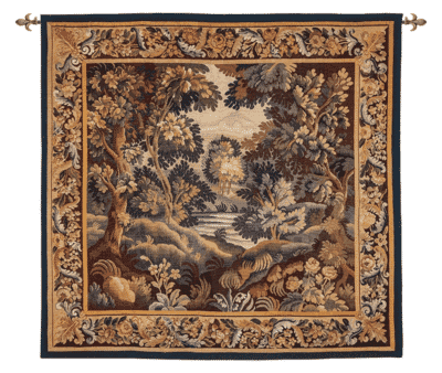 Verdure Au Lac Antique Original Tapestry - 180 x 183 cm (5'11" x 6'0")