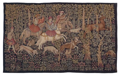 Chasse a la Courre Antique Original Tapestry - 140 x 230 cm (4'8" x 7'7")