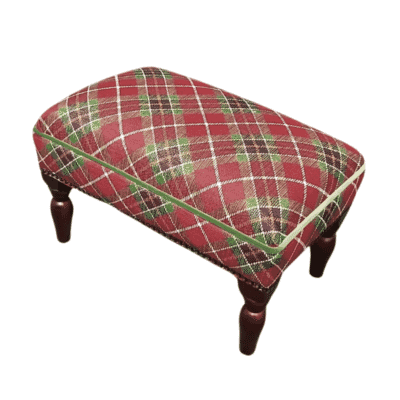Scottish Plaid Upholstered Stool
