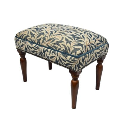 Willow Bough Blue Upholstered Stool 