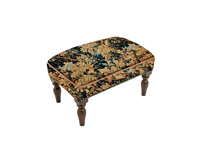 Verdure Royale Upholstered Stool with Faux Leather Pipe 