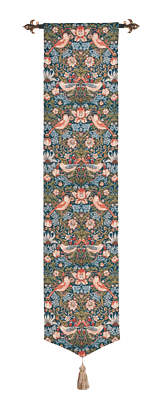 Strawberry Thief Blue Tapestry Banner - 154 x 32cm (61" x 13") - Requires Rod Size 1