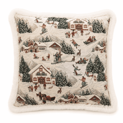 Ski Resort Woven Cushion - 42x42cm (17"x17")