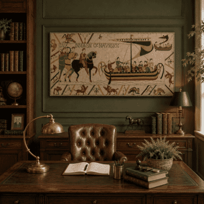 Bayeux - Embarkation Loom Woven Tapestry - 72 x 160 cm (2'4" x 5'3") - Requires Rod Size 4