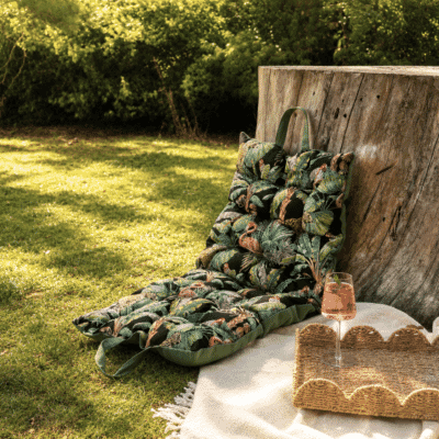 Tropical Woven Outdoor Folding Carry Cushion - 50 x 100 cm (20" x 40")