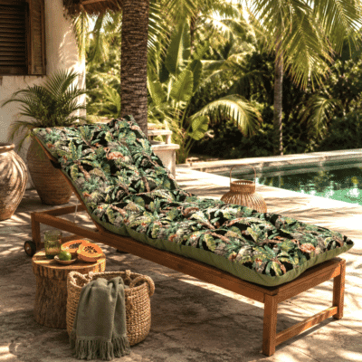 Tropical Woven Outdoor Lounger Cushion - 190 x 65 cm (75" x 26")