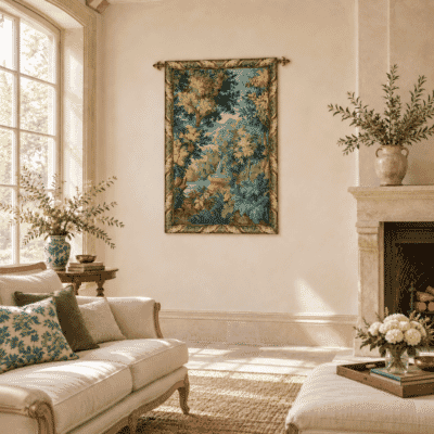 Verdure Fontaine Loom Woven Tapestry - 135 x 95 cm (4'5" x 3'1") - Requires Rod Size 3