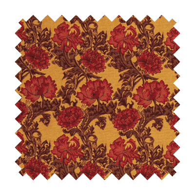 Chrysanthemums Gold Tapestry Fabric