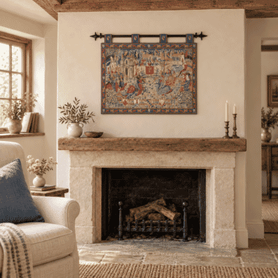 Joust at Camelot Loom Woven Tapestry - (With Loops) 70 x 90 cm (2'4" x 3'0") - Requires Rod Size 2