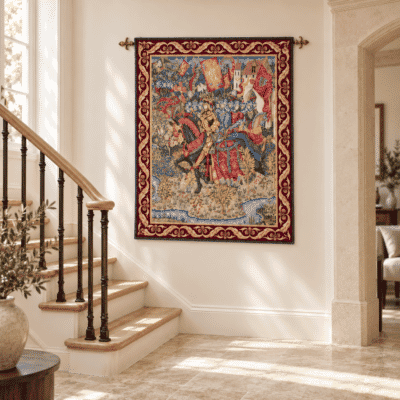 Arthur Rides from Camelot Loom Woven Tapestry - 152 x 122 cm (5'0" x 4'0") - Requires Rod Size 4