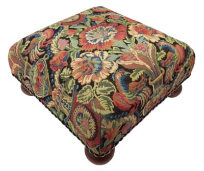 Vase & Birds Tapestry Footstool