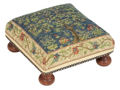 Tree of Life Blue Tapestry Footstool