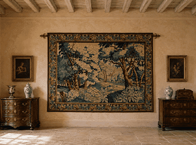 Verdure au Grande Foret Antique Original Tapestry - 200 x 264 cm (6’7” x 8’8”)