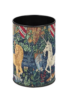 Heraldic Lion & Unicorn Tapestry Waste Bin