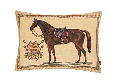 Royal Dressage Tapestry Cushion with Faux Leather Back- 33x46cm (15"x18")