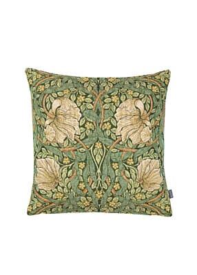 Pimpernel Green Tapestry Cushion with Feather Filler - 33x33cm (13"x13")