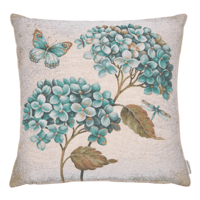 Hydrangeas Blue Woven Cushion - 42x42cm (17"x17")