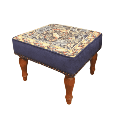 Birds & Acanthus Upholstered High Stool