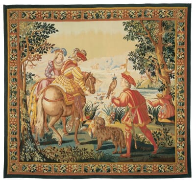 Les Fauconniers Handwoven Tapestry - 244 x 262 cm (8'0" x 8'7") - Requires Rod Size 6